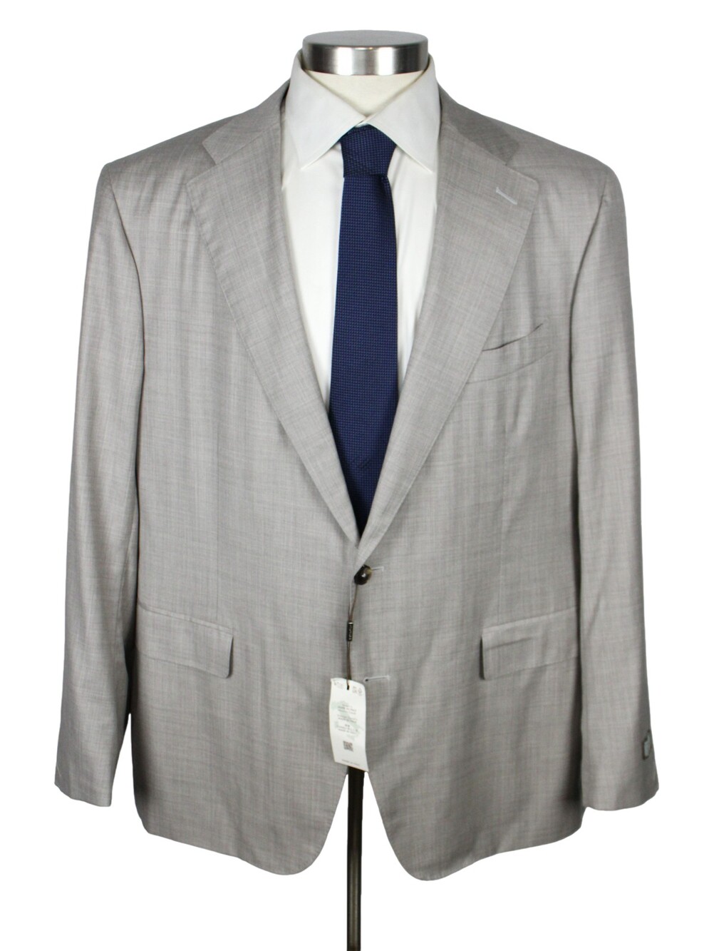Canali Suit Jacket 52 (62 EU) Beige Woven Super 150s Wool Two Button Coat Italy